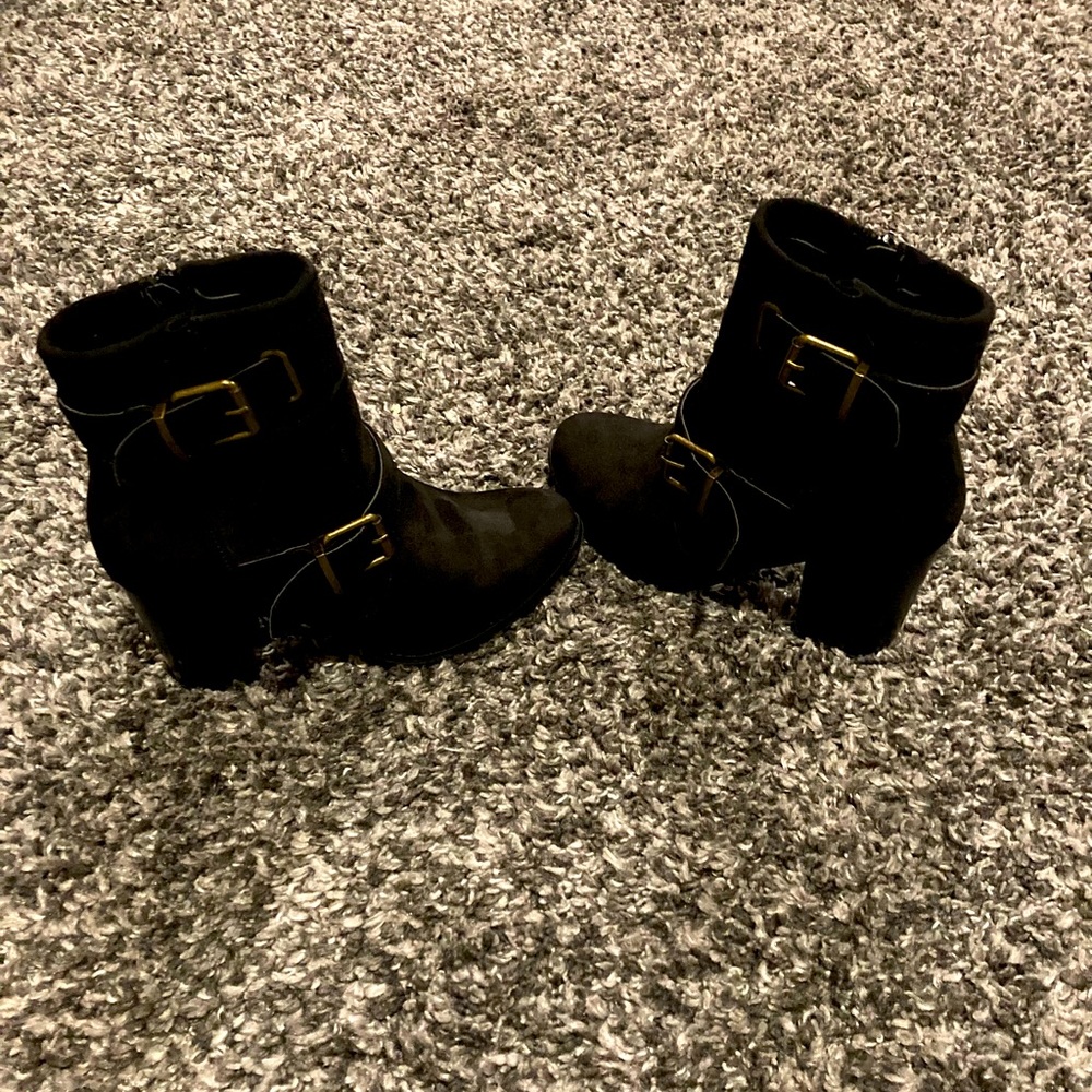 Black Ankle Boot with side Buckle